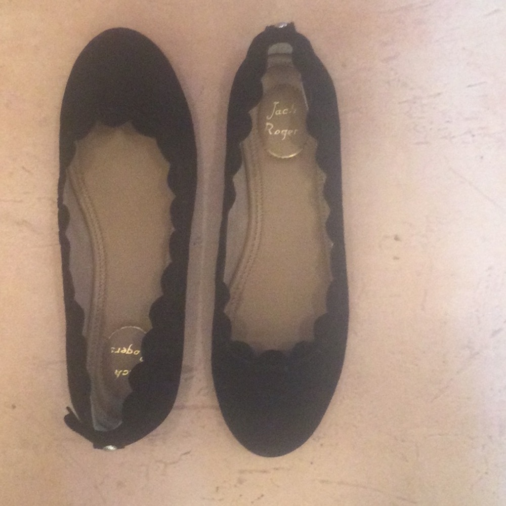 Jack Rogers 7.5 black suede flats brand new